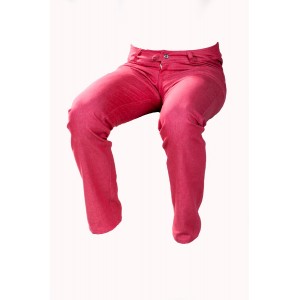 Pánské kalhoty zateplené červeno-růžové